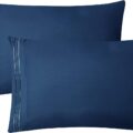 Clara Clark Pillow Cases King – Ultra Soft Pillow Cover, Lightweight Microfiber Pillow Cases Set of 2 – Envelope Closure Pillowcases, Navy Blue.