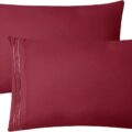 Clara Clark Pillow Cases King – Ultra Soft Pillow Cover, Lightweight Microfiber Pillow Cases Set of 2 – Envelope Closure Pillowcases, Burgundy Red.