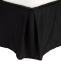 Clara Clark Premier 1800 Collection Solid Bed Skirt – 14" Drop Pleated Tailored Double Brushed Microfiber Dust Ruffle – Queen, Black