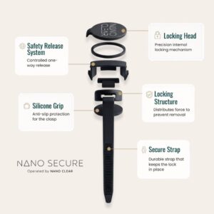 Nano Secure Luxury Watch Anti-Theft Lock, Patented Snatch-Proof Clasp Protector for Rolex Oyster Jubilee Audemars Piguet Patek Philippe, 10-Pack Travel Security Kit with Premium Case and Safe-Release