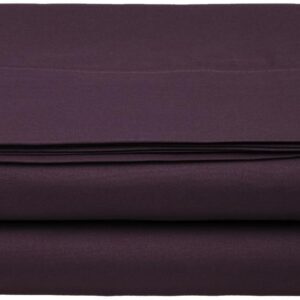 Clara Clark ® Supreme 1500 Collection Single Flat Sheet – Full (Double) Size, Purple Eggplant