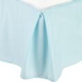 Clara Clark Premier 1800 Collection Solid Bed Skirt – 14" Drop Pleated Tailored Double Brushed Microfiber Dust Ruffle – Full, Aqua Light Blue