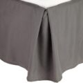 Clara Clark Premier 1800 Collection Solid Bed Skirt – 14" Drop Pleated Tailored Double Brushed Microfiber Dust Ruffle – Twin, Charcoal Gray