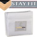 Clara Clark 1800 Series Bed Sheet Sets – Stay fit on Mattress with Elastic Straps at Corners – King, White