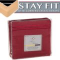 Clara Clark 1800 Series Bed Sheet Sets – Stay fit on Mattress with Elastic Straps at Corners – Queen, Burgundy Red