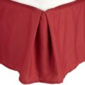 Clara Clark Premier 1800 Collection Solid Bed Skirt – 14" Drop Pleated Tailored Double Brushed Microfiber Dust Ruffle – Twin, Burgundy Red