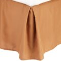 Clara Clark Premier 1800 Collection Solid Bed Skirt – 14" Drop Pleated Tailored Double Brushed Microfiber Dust Ruffle – King, Mocha Light Brown