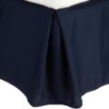 Clara Clark Premier 1800 Collection Solid Bed Skirt – 14" Drop Pleated Tailored Double Brushed Microfiber Dust Ruffle – King, Navy Blue