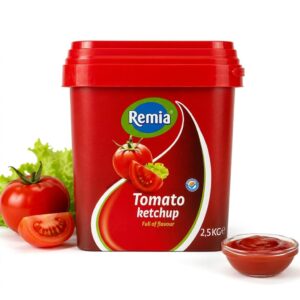 Remia Tomato Ketchup 2.5kg Bulk, Authentic Dutch Ketchup Since 1925, European-Style Tomato Ketchup Made with 128g Fresh Tomato per 100g, No Artificial Colors, Foodservice Size, Imported from the Nethe