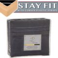 Clara Clark 1800 Series Bed Sheet Sets – Stay fit on Mattress with Elastic Straps at Corners – King, Charcoal Stone Gray
