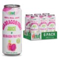 VINUT 100% Red Dragon Fruit Juice with Pulp (Pitaya), No Added Sugar, Not From Concentrate, 16.57 fl oz (490 mL) Can, Pack of 6