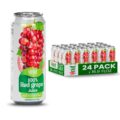 VINUT 100% Red Grape Juice, No Added Sugar, Not From Concentrate, 16.9 fl oz (500 mL) Can, Pack of 24
