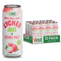 VINUT 100% Natural Lychee Juice Drink with Pulp, Real Lychee Juice, Gluten Free, GMO-Free, 16.57 fl oz, Pack of 12