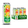 VINUT 100% Mango Juice, No Added Sugar, Not From Concentrate, 16.9 fl oz (500 mL) Can, Pack of 6