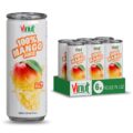 VINUT 100% Mango Juice with Pulp, Tropical Fruit Nectar, No Added Sugar, Not From Concentrate, Gluten Free & Non-GMO Drink, 100% Vegan/Plant-Based, 10.82 fl oz Cans (Pack of 6)