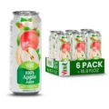 VINUT 100% Apple Juice, No Added Sugar, Not From Concentrate, 16.9 fl oz (500 mL) Can, Pack of 6
