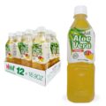 VINUT Pure Aloe Vera Juice Mango Flavor with Pulp (16.9 fl oz, Pack of 12), Not From Concentrate, Fresh Aloe Vera Drink, Rich Source of Calcium, Sodium