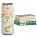 Vinut Natural Pineapple Juice Drink with Pulp, (16.57 fl oz, Pack of 24) – Real Pineapple Juice, No Sugar Added, Gluten Free, GMO-Free