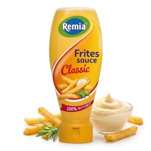 Remia Fritessauce 500ml Dutch Fry Sauce Squeeze Bottle, Authentic Dutch Fries Sauce Since 1925, Creamy Mayo-Based Fry Dipping Sauce for French Fries, Burgers and Snacks, Made with Free-Range Egg Yolk,