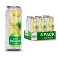 VINUT 100% Pineapple Juice, No Added Sugar, Not From Concentrate, 16.9 fl oz (500 mL) Can, Pack of 6