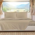 Clara Clark Bedding Short Queen Sheets, RV Sheets Set for Campers, Deep Pockets Fitted RV Bunk Sheets, 4-Piece 1800 Microfiber Bed Sheet Set, Cool and Breathable, RV Queen Sheets, Cream Beige