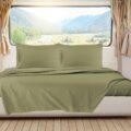 Clara Clark Bedding Short Queen Sheets, RV Sheets Set for Campers, Deep Pockets Fitted RV Bunk Sheets, 4-Piece 1800 Microfiber Bed Sheet Set, Cool and Breathable, RV Queen Sheets, Sage