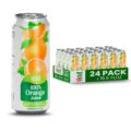 VINUT 100% Orange Juice, No Added Sugar, Never From Concentrate, 16.9 fl oz (500 mL) Can, Pack of 24