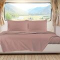 Clara Clark Bedding Short Queen Sheets, RV Sheets Set for Campers, Deep Pockets Fitted RV Bunk Sheets, 4-Piece 1800 Microfiber Bed Sheet Set, Cool and Breathable, RV Queen Sheets, Taupe Sand