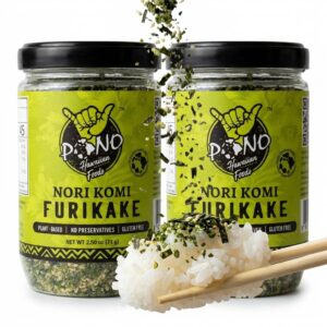 Pono Hawaiian Nori Komi Furikake Rice Seasoning 2 Pack – Premium Ingredients, Gluten-Free, Non-GMO, Multi-Purpose Rice Topping, No Preservatives or Artificial Colors, Japanese Condiment, 2.5 oz