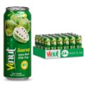 VINUT Soursop Juice Drink with Pulp (Guanabana), 55% Real Fruit Juice, NFC, Halal, 16.57 Fl Oz (490mL) Can (Pack of 24)