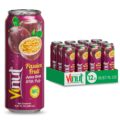 VINUT Passion Fruit Juice Drink with Pulp (Maracuya), 55% Juice, NFC, Sweet & Tart Flavor, 16.57 Fl Oz (490mL) Can (Pack of 12)