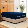 Clara Clark Stay Fitted Single Sheet, Fitted Sheet ONLY! Stay Fit on Mattress with Elastic Straps at Corners, Deep Pocket Fitted Sheet, Fits 18 to 24 Inch Mattress, King – Navy Blue