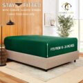 Clara Clark Stay Fitted Single Sheet, Fitted Sheet ONLY! Stay Fit on Mattress with Elastic Straps at Corners, Deep Pocket Fitted Sheet, Fits 18 to 24 Inch Mattress, King – Hunter Green