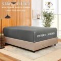Clara Clark Stay Fitted Single Sheet, Fitted Sheet ONLY! Stay Fit on Mattress with Elastic Straps at Corners, Extra Deep Pocket, Fits 18 to 24 Inch Mattress, California King – Charcoal Gray