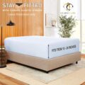 Clara Clark Stay Fitted Single Sheet, Fitted Sheet ONLY! Stay Fit on Mattress with Elastic Straps at Corners, Deep Pocket Fitted Sheet, Fits 18 to 24 Inch Mattress, King – Ice Blue