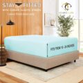Clara Clark Stay Fitted Single Sheet, Fitted Sheet ONLY! Stay Fit on Mattress with Elastic Straps at Corners, Deep Pocket Fitted Sheet, Fits 18 to 24 Inch Mattress, King – Light Blue